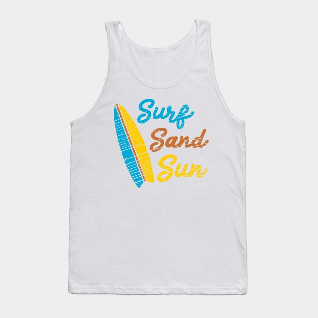 Surf Sand Sun Beach Vibes Tank Top by StckrMe